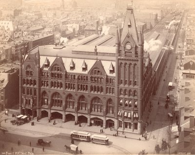 Pennsylvania Railroad Station, Market Street West at Penn Square, 1889 by American Photographer